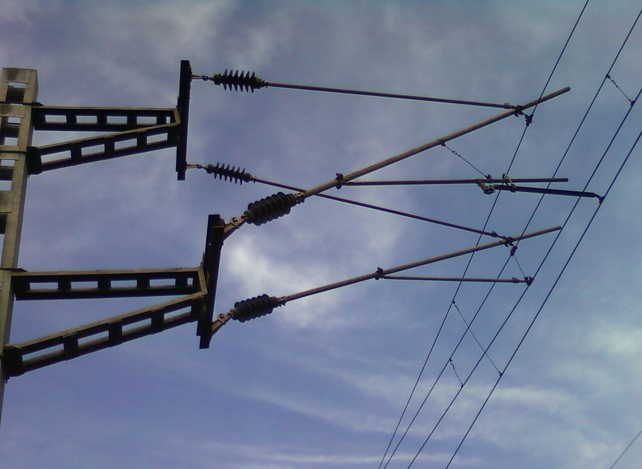 Railway overhead electrification lines